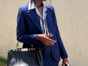 Ensemble Jupe Veste bleu roi