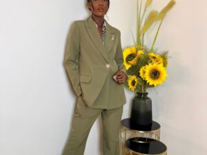 Ensemble veste croisé vert