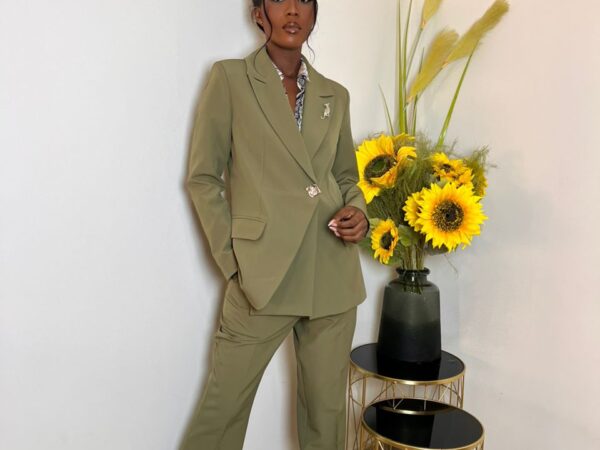 Ensemble veste croisé vert