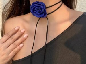 Collier Fleur bleu